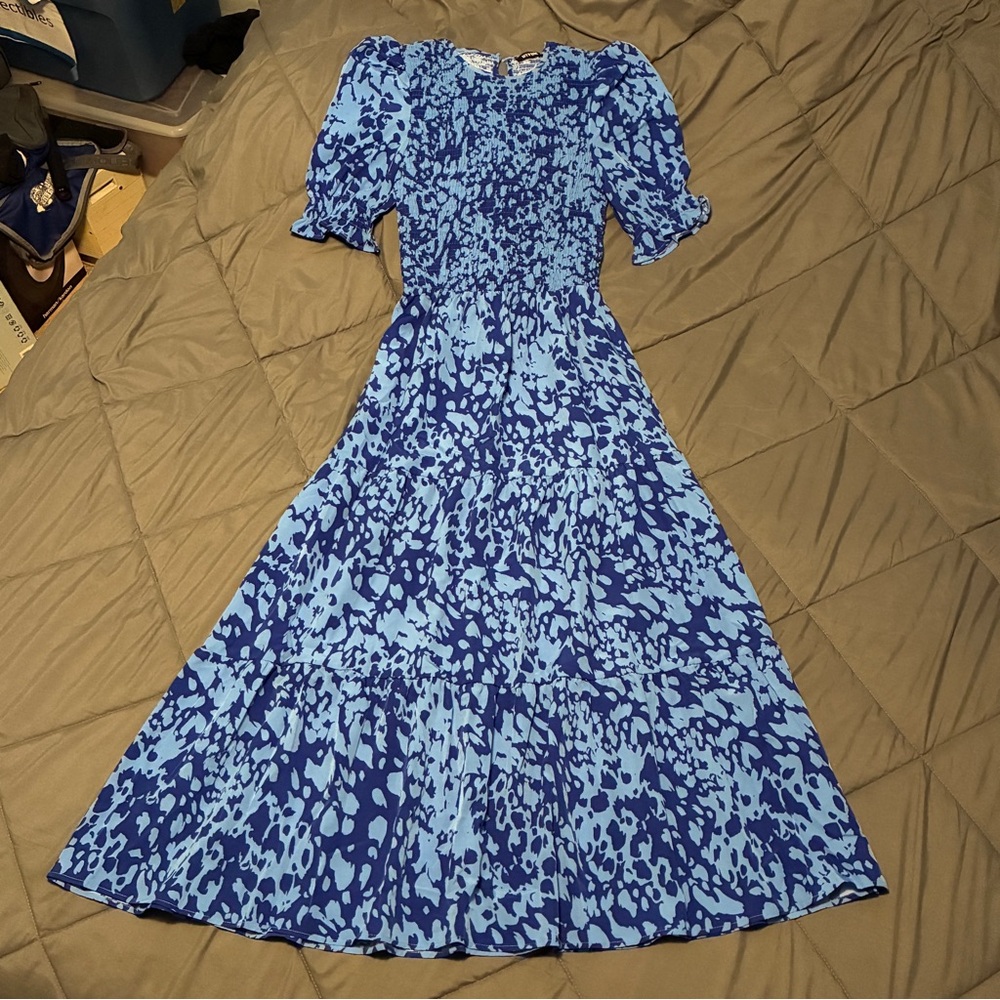 Blue Patterned Women's Dress
